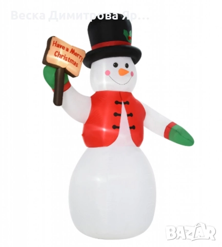 Снежен човек,надуваем,LED светлини,многоцветен, снимка 7 - Декорация за дома - 52092587