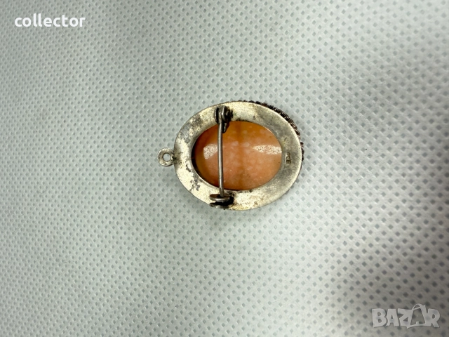 Стара сребърна камея / рапан / сребро. №7663, снимка 6 - Колиета, медальони, синджири - 52622173