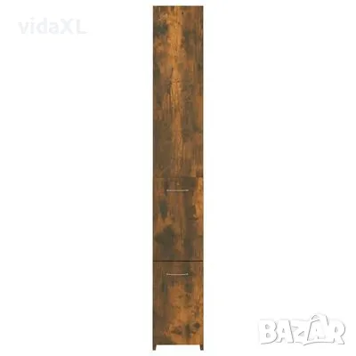 vidaXL Шкаф за баня, опушен дъб, 25x26,5x170 см, инженерно дърво(SKU:815960), снимка 4 - Шкафове - 49135803