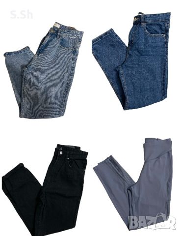 Дънки mom jeans 36, 3броя + клин, снимка 1 - Дънки - 45912462