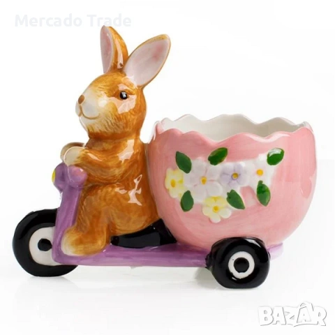 Великденска поставка за яйце Mercado Trade, Заек, Цветен, снимка 3 - Аксесоари за кухня - 53774249