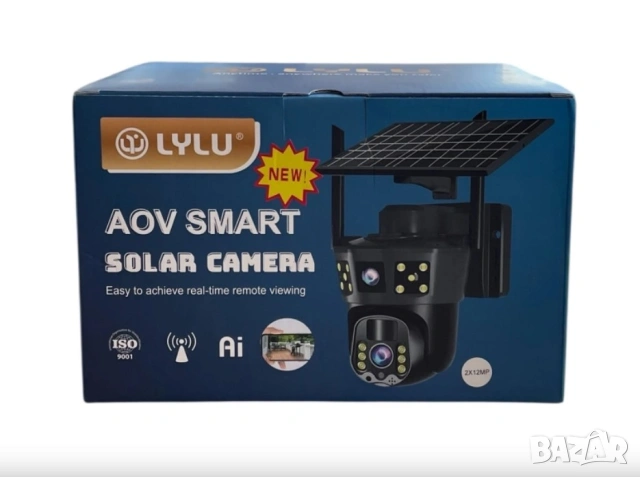 4G СИМ карта Соларна камера двойна с аларма iCsee 16 диода, снимка 2 - IP камери - 53370625