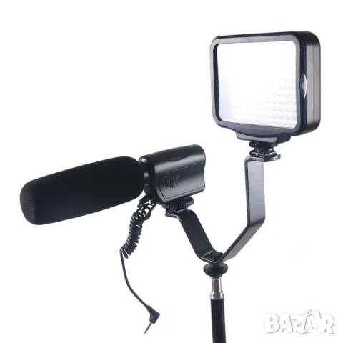 V-образна стойка за камера с три гнезда за аксесоари, снимка 5 - Чанти, стативи, аксесоари - 50440871