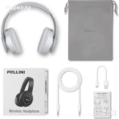 Pollini Безжични Bluetooth слушалки / Сгъваеми Bluetooth Слушелки / 40Часа Време За Слушане, снимка 4 - Bluetooth слушалки - 49369716