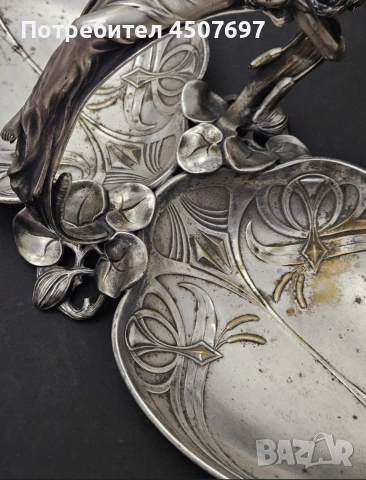 посребрен съд WMF Ар Нуво., снимка 5 - Антикварни и старинни предмети - 53089155