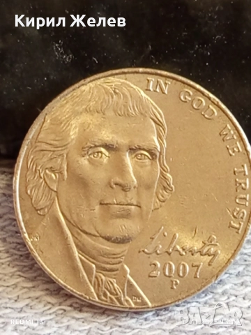 Монета 5 цента 2007г. АМЕРИКА рядка за КОЛЕКЦИЯ ДЕКОРАЦИЯ 51910, снимка 6 - Нумизматика и бонистика - 52387937