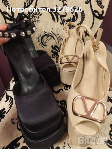 Високи дамски обувки на висок ток с платформа 