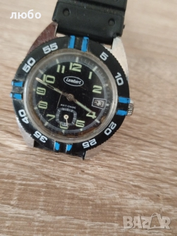 Мъжки Водолазен Часовник DIVER Lambert ANTICHOS 70/80 Години Работи Точно Сменя Датата , снимка 2 - Мъжки - 52357109