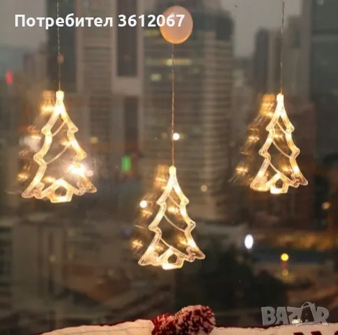 Коледна залепваща се украса с LED светлини - 1бр, снимка 2 - Други - 48007893