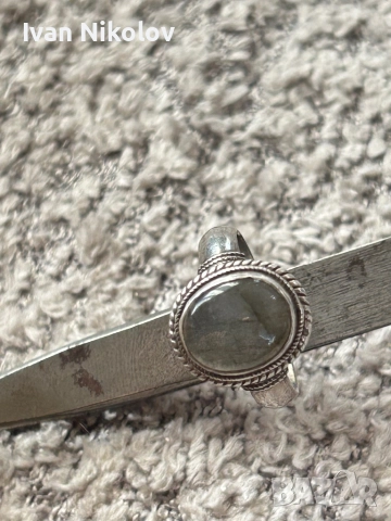 Дамски сребърен пръстен с лабрадорит, снимка 5 - Пръстени - 52940876