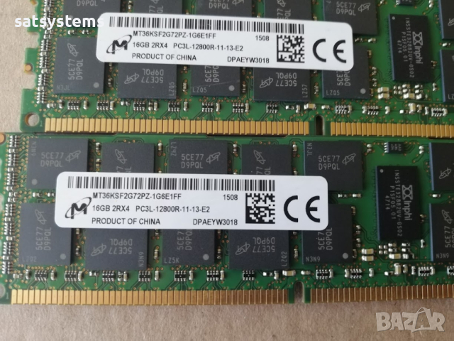 РАМ Памет MT36KSF2G72PZ-1G6E1FF, Micron Kit 4x16GB PC3-12800R (DDR3-1600) Registered ECC, снимка 3 - RAM памет - 45010088