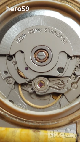 Мъжки швейцарски механичен автоматичен часовник 1970-80г.Отлично състояние , снимка 9 - Мъжки - 50910212