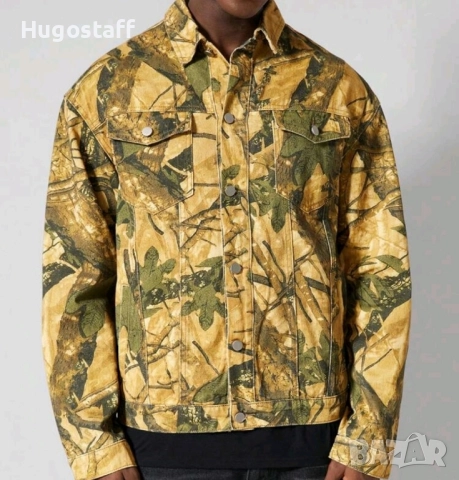Ново мъжко Военно камуфлажно деним дънково яке Хл, снимка 5 - Якета - 51820869