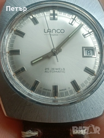 Мъжки автоматичен часовник Vintage Lanco Automatic 25 Jewels (AS 2063) - 1970s - Профилактиран, снимка 6 - Мъжки - 53399968