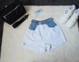 Дамски къси дънкови панталонки със син деним в горбата част , снимка 1