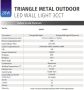 Bright Source Outdoor 28w вградена LED триъгълна метална стенна лампа, фотоклетка, IP65, 3300lm, снимка 4