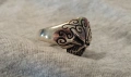 Красив оригинален мъжки сребърен пръстен с череп. 925. 6,5 гр., снимка 4