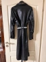 Нова дълга черна луксозна кожена кожа елегантна рокля , снимка 1