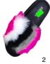Уникален стил дамски чехли с пух и смесени цветове, снимка 1 - Чехли - 45455100