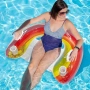 Надуваем матрак дъга 115x70 см с поставки за чаши – стилен и удобен за басейн и летен релакс, снимка 3