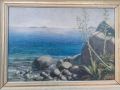 Картина Г.Христов, пейзаж, морски бряг, снимка 1 - Картини - 45076204