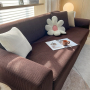 Еластичен калъф за диван "Комфорт", кафяво, снимка 1