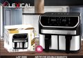 Двоен фритюрник с горещ въздух с тъч скрийн Lexical Airfryer LAF-3080, снимка 5