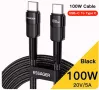 Качествен кабел 3 МЕТРА USB Type C към USB Essager 100W Бързо зареждане, снимка 1