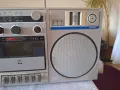 SILVER- STW 55 L BOOMBOX DOUBLE STEREO CASSETTE RADIO RECEIVER MADE IN JAPAN , снимка 2