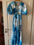 🤩 елегантна тип русалка дълга буфан ръкав синя рокля флорален десен Asos буфан ръкав , снимка 6