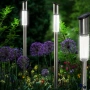 Комплект от 3 броя Led соларни лампи XL 57см - неръждаема стомана, сензор и до 8 часа светене, снимка 3