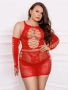 Червена секси еротична рокличка - Код В1120, снимка 3