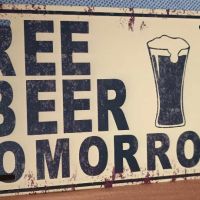 Free Beer Tomorrow-метална табела -тип регистрационен номер, снимка 2 - Аксесоари и консумативи - 45793924