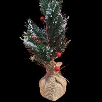 Изкуствена коледна декорация с елхови заскрежени клонки Elegant Flora в зебло, снимка 1 - Декорация за дома - 45781853