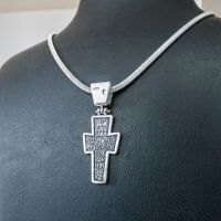 Сребърен кръст, кръст с разпятие, православен кръст, сребърен двулицев кръст, сребро 925, снимка 5 - Колиета, медальони, синджири - 45777147