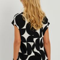 Дамска блузка с V-образно деколте в бяло и черно

, снимка 5 - Тениски - 45664151