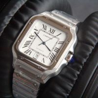 Мъжки часовник Cartier Santos de Cartier L с автоматичен механизъм, снимка 2 - Мъжки - 45521824
