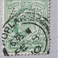 Пощенска марка, Великобритания, перфина, 1902 г., снимка 1 - Филателия - 45355798