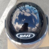 Шлем, каска за мотор скутер мотопед с визьор SAFE сива, черна,, снимка 3 - Аксесоари и консумативи - 36676838