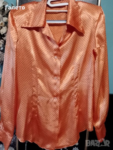 Сатенена риза оранжева , снимка 1