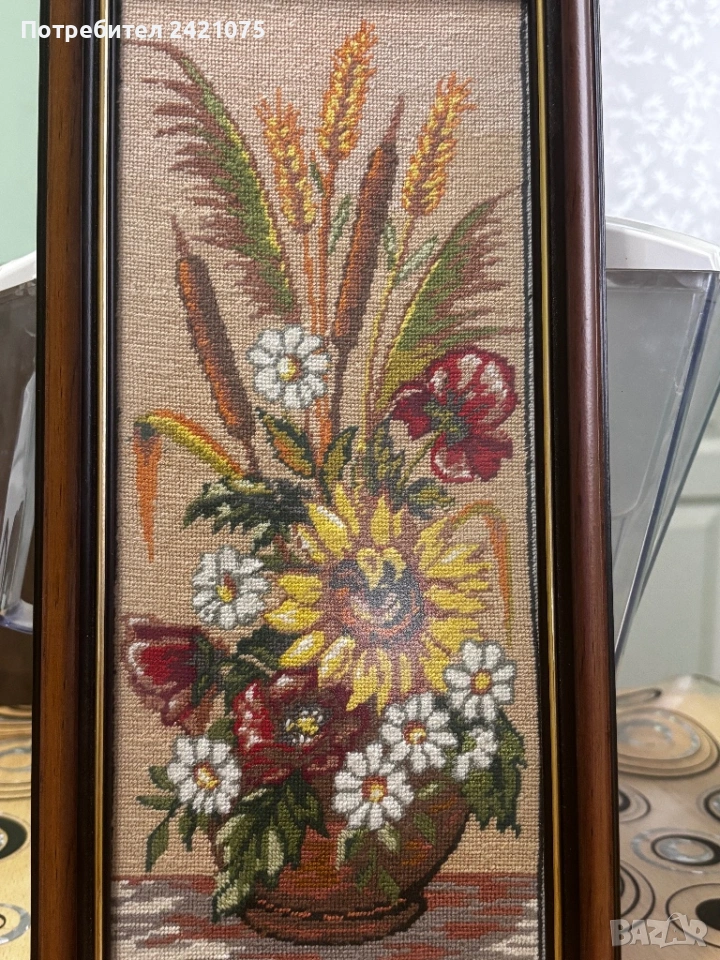 Гоблен "Цветя във ваза", снимка 1