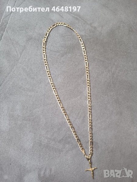 Златен синджир + кръстче, снимка 1