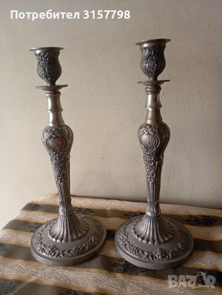 Комплект винтидж свещници, снимка 1