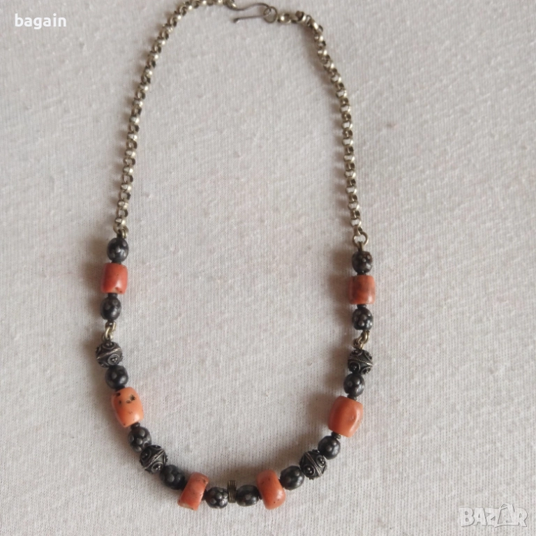 Огърлица. Сребро с корали., снимка 1