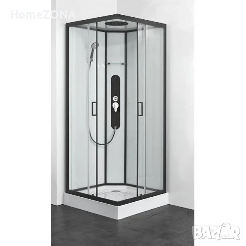Хидромасажна душ кабина SKY 2, 90х90х225 см, черен мат, снимка 1