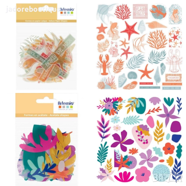 Изрязани ацетатни/ велум елементи за декорация скрапбук картички албуми - различни видове, снимка 1