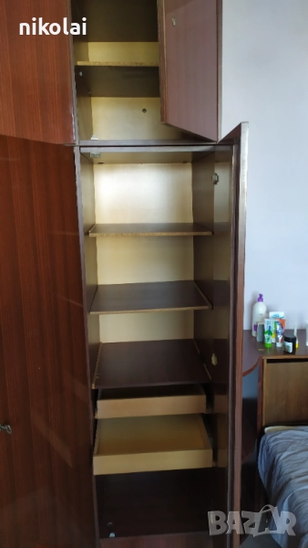 Триклирен гардероб с надстройка , снимка 1