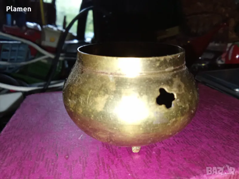 Малък месингов свещник , снимка 1