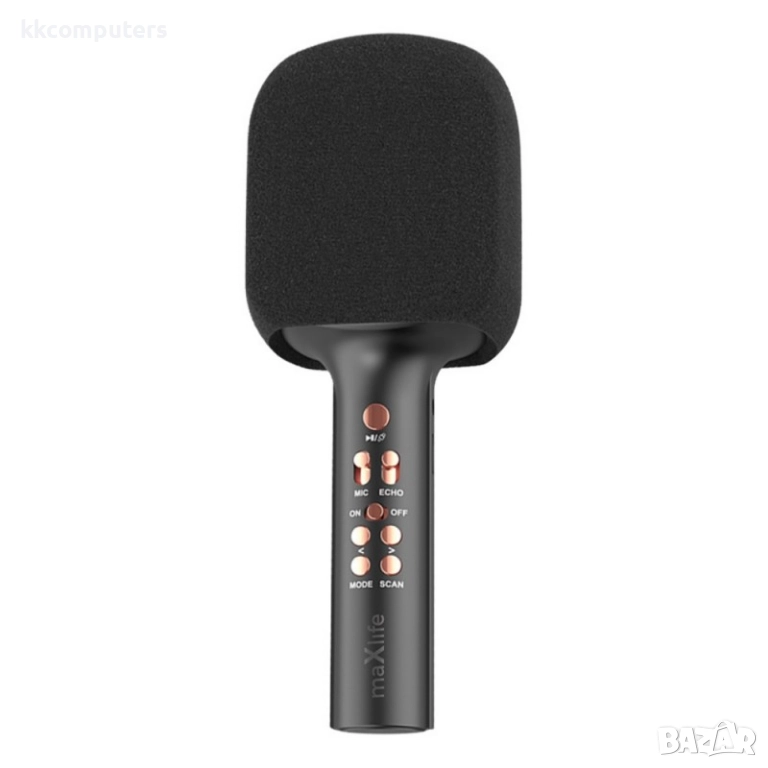 Безжичен микрофон Maxlife MXBM-600 с тонколонка, за караоке, Черен, снимка 1