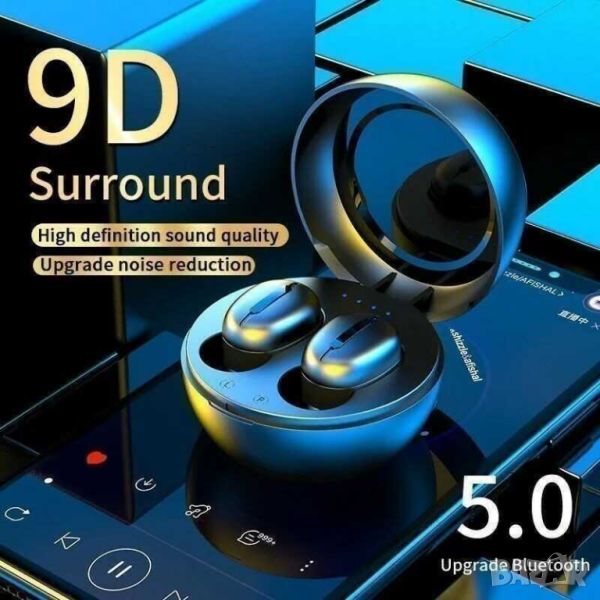 Безжични слушалки Bessky 9D звук, Bluetooth 5.0, Черни, снимка 1